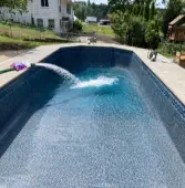 Pearsal after installing skimmer and new concrte deck